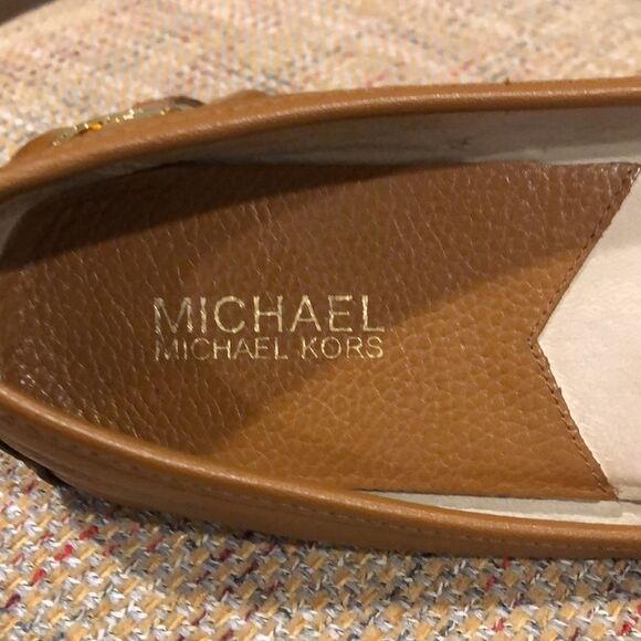 MICHAEL Michael Kors Classic Lillie Leather Moccasin Flats in Luggage Sz 9M - Picture 12 of 16